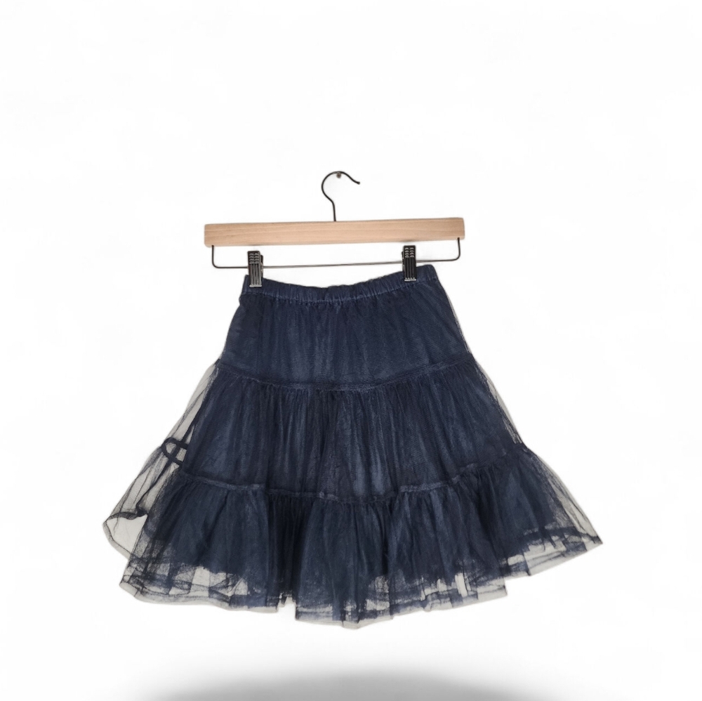 Girls Tulle Petticoat Skirt in Dark Navy Size 10
